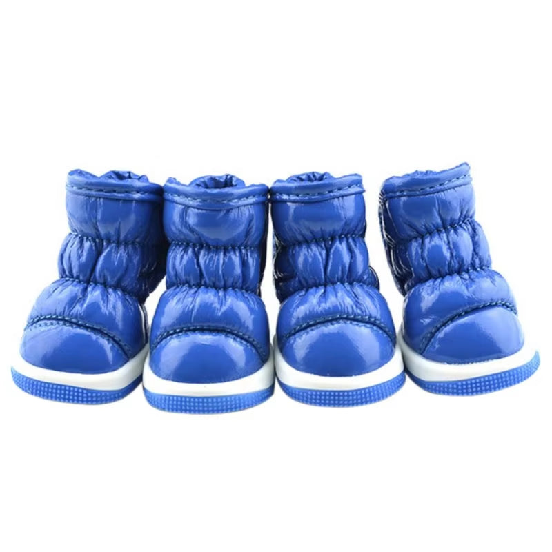 4 Pezzi/Set Scarpe Invernali per Cani per Cani Di Piccola Taglia Caldo Pile Cucciolo Scarpe per Animali Domestici Stivali Da Neve per Cani Impermeabili Chihuahua Yorkie Scarpe Da Orsacchiotto