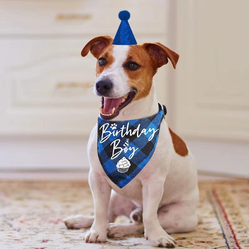 NEW Pet Birthday Party Hat Cats Dog Birthday Hat Dog Birthday Triangle Scarf Cat Accessories Party Wear Decoration Pet Product
