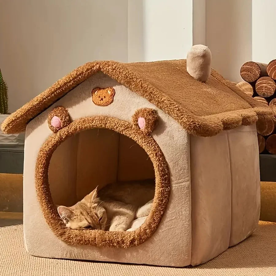 Casetta Pieghevole per Animali Domestici Casetta per Gatti Lavabile Rimovibile Grotta per Cuccioli Divano Letto per Animali Domestici per Cani Extra Piccoli E Gatti Piccoli E Medi