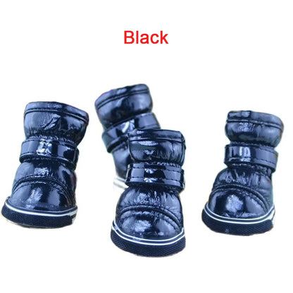4 Pezzi/Set Scarpe Invernali per Cani per Cani Di Piccola Taglia Caldo Pile Cucciolo Scarpe per Animali Domestici Stivali Da Neve per Cani Impermeabili Chihuahua Yorkie Scarpe Da Orsacchiotto