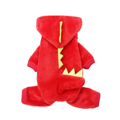 Pet Cat Clothes Puppy Dog Cat Funny Dinosaur Costume Winter Warm Peluche Cat Coat Felpe Con Cappuccio in Pile Maglione Cane Di Piccola Taglia Kitten Clothing