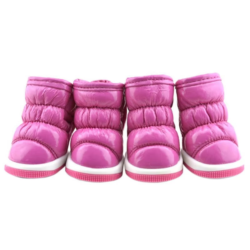4 Pezzi/Set Scarpe Invernali per Cani per Cani Di Piccola Taglia Caldo Pile Cucciolo Scarpe per Animali Domestici Stivali Da Neve per Cani Impermeabili Chihuahua Yorkie Scarpe Da Orsacchiotto