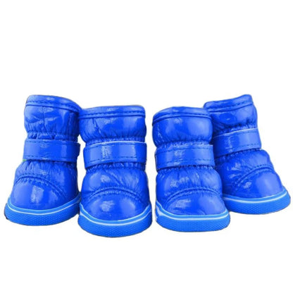 4 Pezzi/Set Scarpe Invernali per Cani per Cani Di Piccola Taglia Caldo Pile Cucciolo Scarpe per Animali Domestici Stivali Da Neve per Cani Impermeabili Chihuahua Yorkie Scarpe Da Orsacchiotto