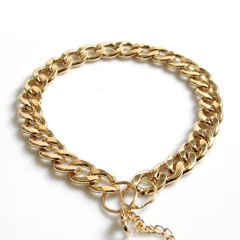 Collare per Cani in Plastica Punk Oro Piccola Catena Teddy Bulldog Francese Collana Argenteo/Dorato Accessori per Animali Domestici Collare per Cani