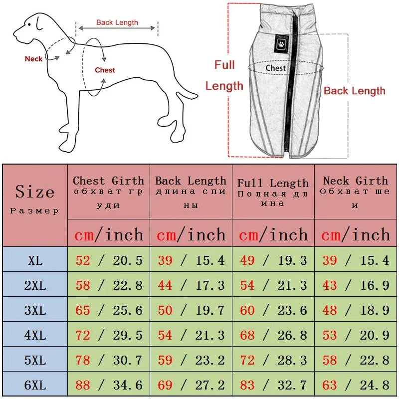 Vestiti Impermeabili per Cani Di Taglia Grande Giacche Invernali Calde per Cani Di Taglia Grande Cappotto Imbottito in Pile per Animali Domestici Abbigliamento per Cani Dal Design Riflettente Di Sicurezza
