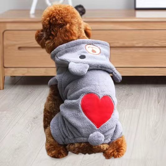 Amore Orso Flanella Cute Dog Tuta Inverno Soft Comfort Pigiama Abbigliamento per Le Piccole Costume Cucciolo Di Chihuahua Pet Abbigliamento Abiti
