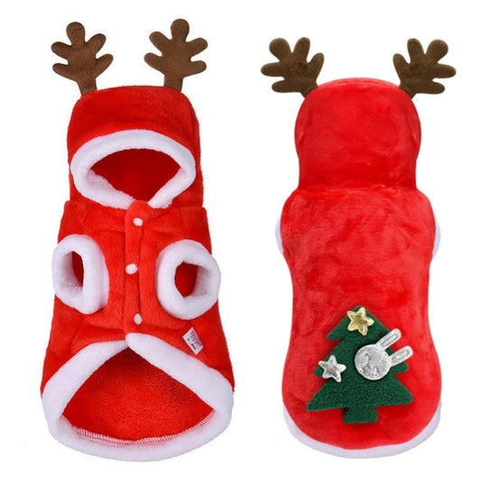 Abbigliamento per Cani Pet Dog Giacca Natalizia Inverno Caldo Spesso Simpatico Cartone Animato Piccolo Cane Panno Costume Abito Abbigliamento Cucciolo Gattino Costume