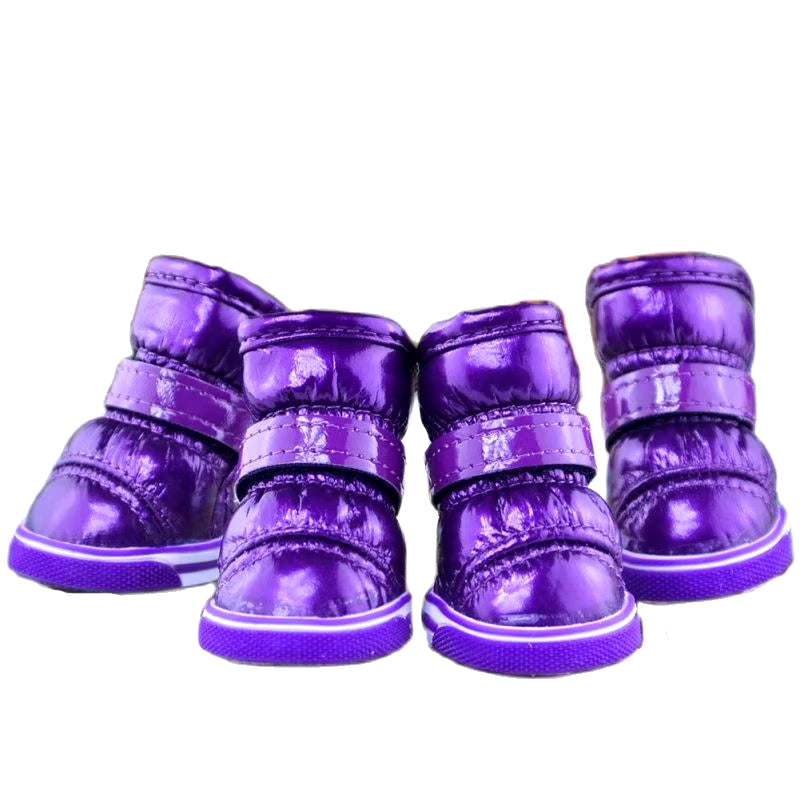 4 Pezzi/Set Scarpe Invernali per Cani per Cani Di Piccola Taglia Caldo Pile Cucciolo Scarpe per Animali Domestici Stivali Da Neve per Cani Impermeabili Chihuahua Yorkie Scarpe Da Orsacchiotto