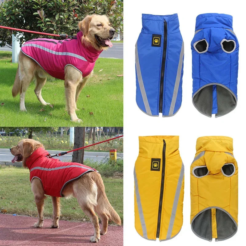 Vestiti Impermeabili per Cani Di Taglia Grande Giacche Invernali Calde per Cani Di Taglia Grande Cappotto Imbottito in Pile per Animali Domestici Abbigliamento per Cani Dal Design Riflettente Di Sicurezza