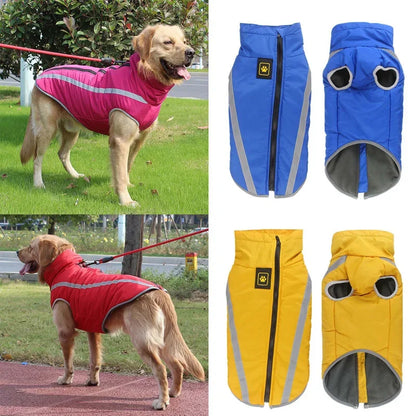 Vestiti Impermeabili per Cani Di Taglia Grande Giacche Invernali Calde per Cani Di Taglia Grande Cappotto Imbottito in Pile per Animali Domestici Abbigliamento per Cani Dal Design Riflettente Di Sicurezza