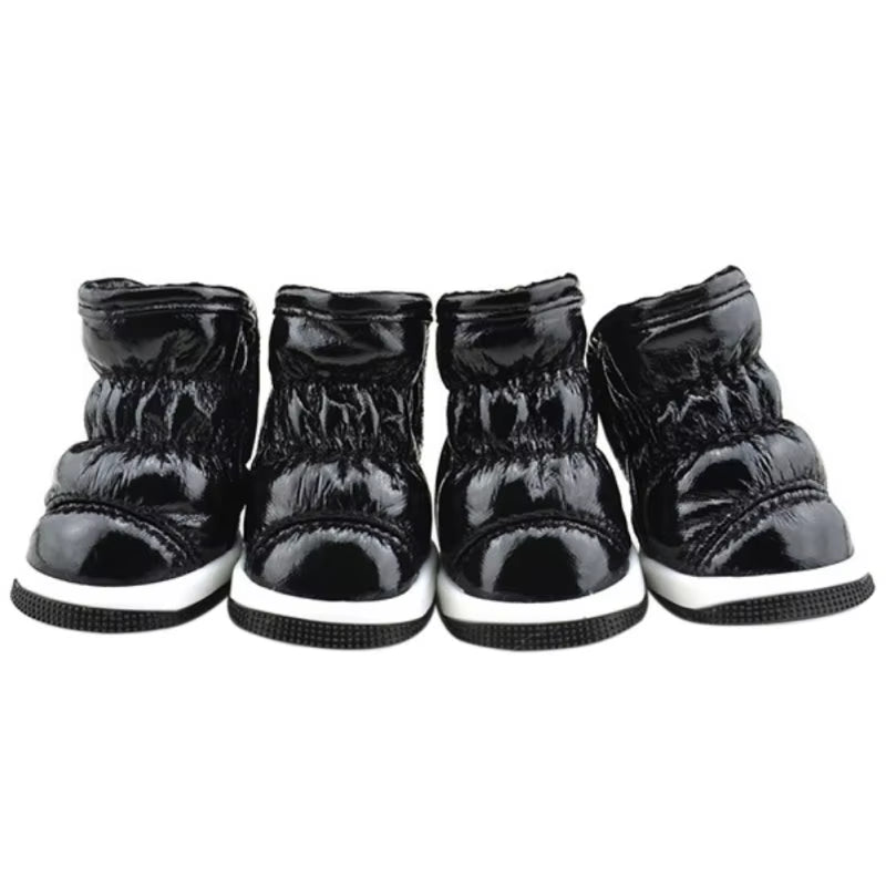 4 Pezzi/Set Scarpe Invernali per Cani per Cani Di Piccola Taglia Caldo Pile Cucciolo Scarpe per Animali Domestici Stivali Da Neve per Cani Impermeabili Chihuahua Yorkie Scarpe Da Orsacchiotto
