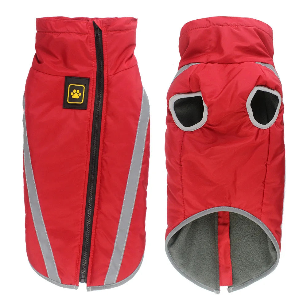 Vestiti Impermeabili per Cani Di Taglia Grande Giacche Invernali Calde per Cani Di Taglia Grande Cappotto Imbottito in Pile per Animali Domestici Abbigliamento per Cani Dal Design Riflettente Di Sicurezza