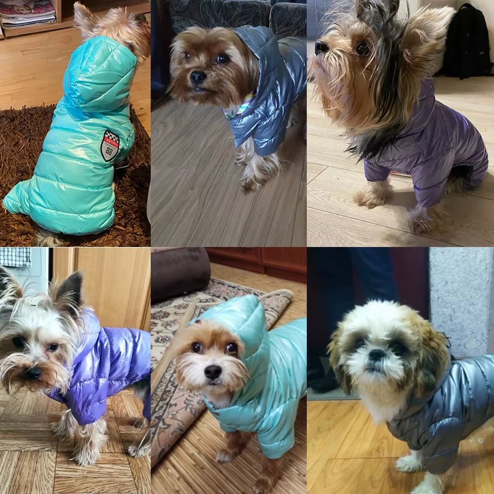 Vestiti per Cani Di Piccola Taglia Inverno Caldo Cucciolo Cappotti per Cani Da Compagnia Impermeabile Giacca per Cani Con Cappuccio Tute Chihuahua Yorkie Abbigliamento Tuta