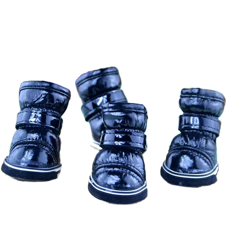 4 Pezzi/Set Scarpe Invernali per Cani per Cani Di Piccola Taglia Caldo Pile Cucciolo Scarpe per Animali Domestici Stivali Da Neve per Cani Impermeabili Chihuahua Yorkie Scarpe Da Orsacchiotto