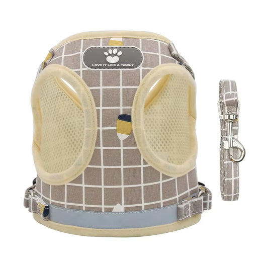 YUDODO Imbracatura in Rete Di Nylon per Animali Imbracatura per Cani Riflettente Guinzaglio Set Gilet per Cani Imbracatura Guinzagli Vestiti per Animali Domestici per Cani Di Piccola Taglia