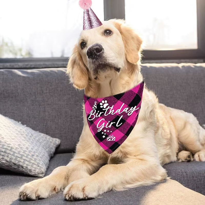 NEW Pet Birthday Party Hat Cats Dog Birthday Hat Dog Birthday Triangle Scarf Cat Accessories Party Wear Decoration Pet Product