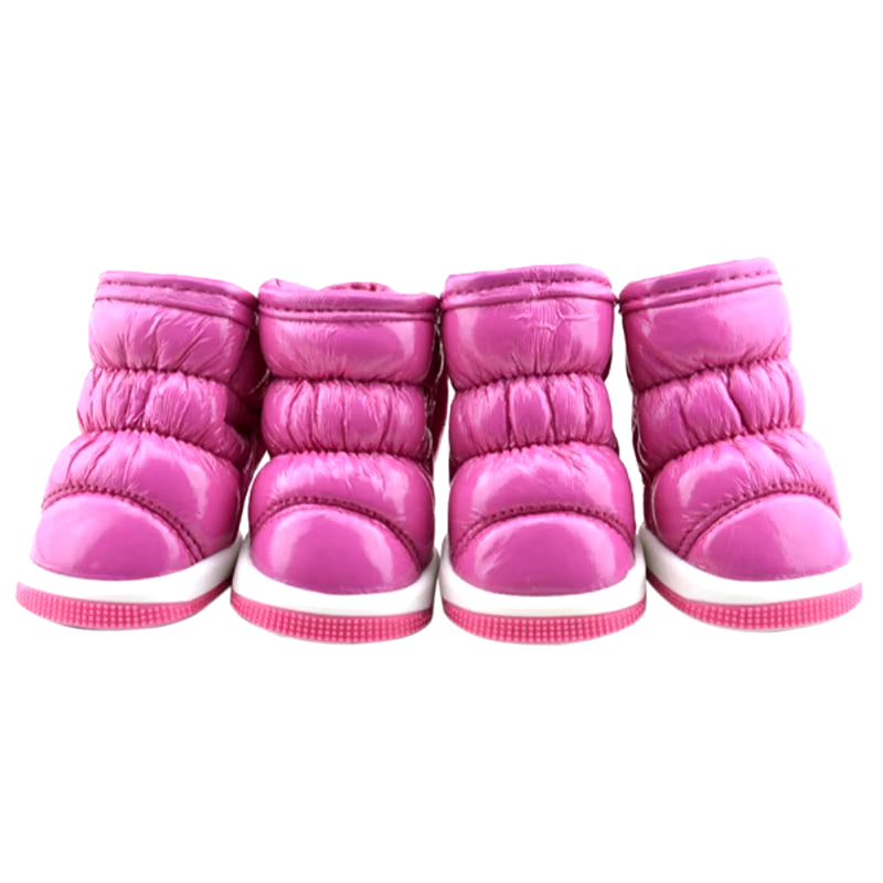 4 Pezzi/Set Scarpe Invernali per Cani per Cani Di Piccola Taglia Caldo Pile Cucciolo Scarpe per Animali Domestici Stivali Da Neve per Cani Impermeabili Chihuahua Yorkie Scarpe Da Orsacchiotto