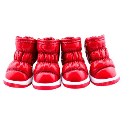 4 Pezzi/Set Scarpe Invernali per Cani per Cani Di Piccola Taglia Caldo Pile Cucciolo Scarpe per Animali Domestici Stivali Da Neve per Cani Impermeabili Chihuahua Yorkie Scarpe Da Orsacchiotto
