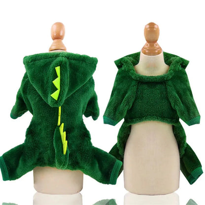 Pet Cat Clothes Puppy Dog Cat Funny Dinosaur Costume Winter Warm Peluche Cat Coat Felpe Con Cappuccio in Pile Maglione Cane Di Piccola Taglia Kitten Clothing