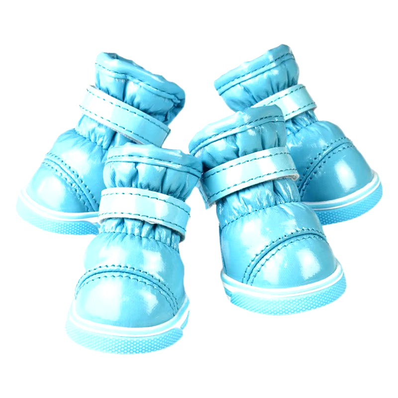 4 Pezzi/Set Scarpe Invernali per Cani per Cani Di Piccola Taglia Caldo Pile Cucciolo Scarpe per Animali Domestici Stivali Da Neve per Cani Impermeabili Chihuahua Yorkie Scarpe Da Orsacchiotto