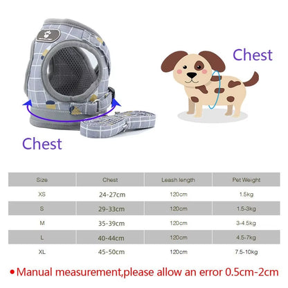 YUDODO Imbracatura in Rete Di Nylon per Animali Imbracatura per Cani Riflettente Guinzaglio Set Gilet per Cani Imbracatura Guinzagli Vestiti per Animali Domestici per Cani Di Piccola Taglia