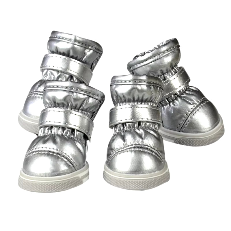 4 Pezzi/Set Scarpe Invernali per Cani per Cani Di Piccola Taglia Caldo Pile Cucciolo Scarpe per Animali Domestici Stivali Da Neve per Cani Impermeabili Chihuahua Yorkie Scarpe Da Orsacchiotto