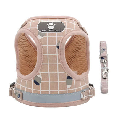 YUDODO Imbracatura in Rete Di Nylon per Animali Imbracatura per Cani Riflettente Guinzaglio Set Gilet per Cani Imbracatura Guinzagli Vestiti per Animali Domestici per Cani Di Piccola Taglia
