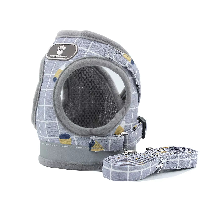 YUDODO Imbracatura in Rete Di Nylon per Animali Imbracatura per Cani Riflettente Guinzaglio Set Gilet per Cani Imbracatura Guinzagli Vestiti per Animali Domestici per Cani Di Piccola Taglia