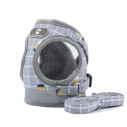 YUDODO Imbracatura in Rete Di Nylon per Animali Imbracatura per Cani Riflettente Guinzaglio Set Gilet per Cani Imbracatura Guinzagli Vestiti per Animali Domestici per Cani Di Piccola Taglia