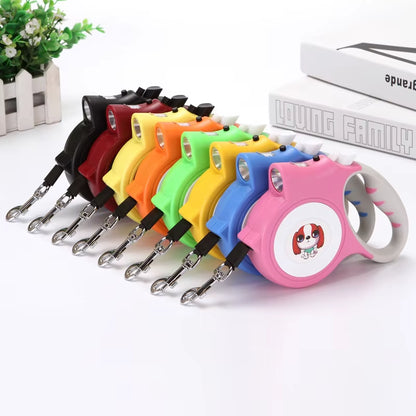 Guinzaglio per Cani Retrattile Con Torcia a LED Guinzaglio per Cani Con Cintura Di Trazione per Cani Staccabile per Cani