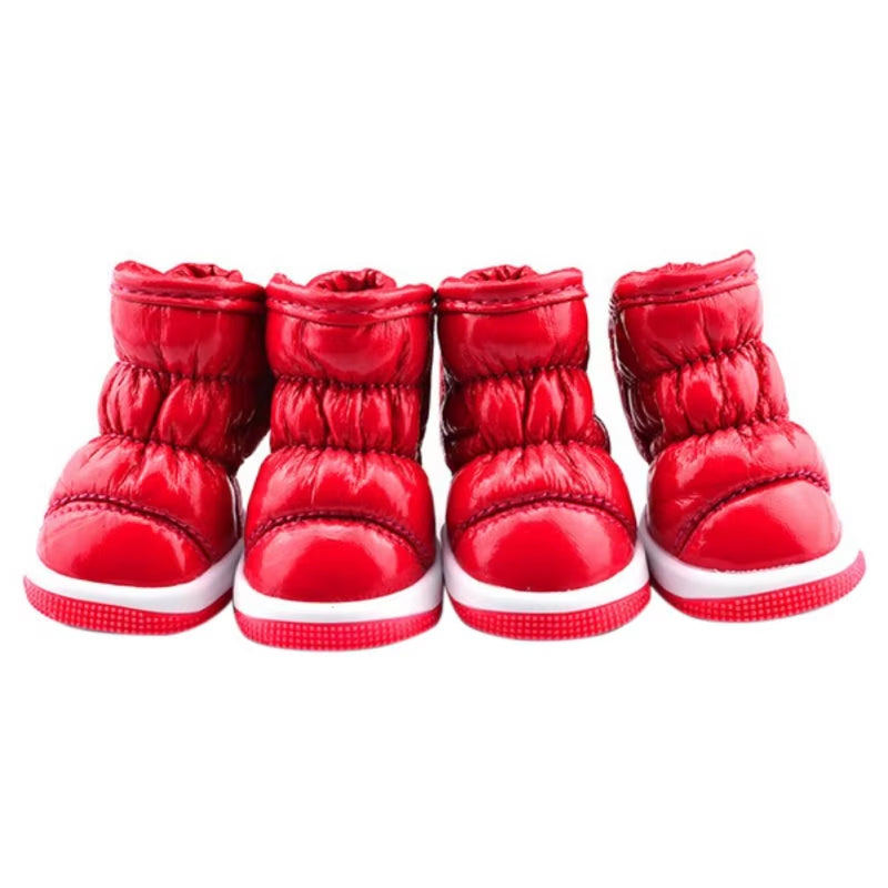 4 Pezzi/Set Scarpe Invernali per Cani per Cani Di Piccola Taglia Caldo Pile Cucciolo Scarpe per Animali Domestici Stivali Da Neve per Cani Impermeabili Chihuahua Yorkie Scarpe Da Orsacchiotto