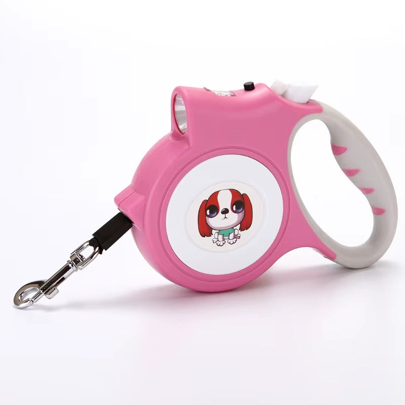 Guinzaglio per Cani Retrattile Con Torcia a LED Guinzaglio per Cani Con Cintura Di Trazione per Cani Staccabile per Cani
