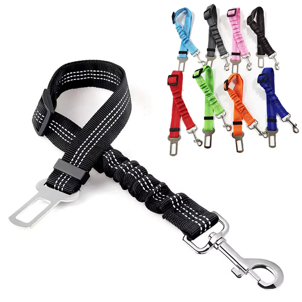 Forniture per Animali Domestici Cintura Di Sicurezza per Auto Cintura Di Sicurezza per Cani Guinzaglio per Cani Cintura per Veicolo Ammortizzazione Regolabile Corda Di Sicurezza Elastica Riflettente per Cani E Gatti