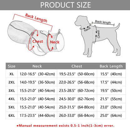 Vestiti Impermeabili per Cani Di Taglia Grande Giacca Calda per Cani Di Taglia Grande Giacca Impermeabile Riflettente Abbigliamento per Cani Di Taglia Media Bulldog Francese XL-6XL