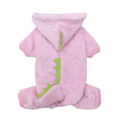 Pet Cat Clothes Puppy Dog Cat Funny Dinosaur Costume Winter Warm Peluche Cat Coat Felpe Con Cappuccio in Pile Maglione Cane Di Piccola Taglia Kitten Clothing