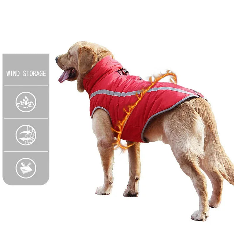 Vestiti Impermeabili per Cani Di Taglia Grande Giacche Invernali Calde per Cani Di Taglia Grande Cappotto Imbottito in Pile per Animali Domestici Abbigliamento per Cani Dal Design Riflettente Di Sicurezza