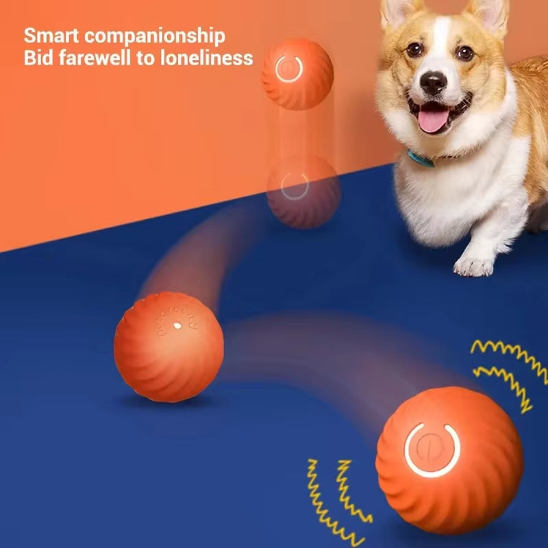 Palla Giocattolo per Cani Palla Rotante Rimbalzante in Movimento Automatico Palla Giocattolo Da Masticare per Cani Interattiva per Cuccioli Intelligenti USB