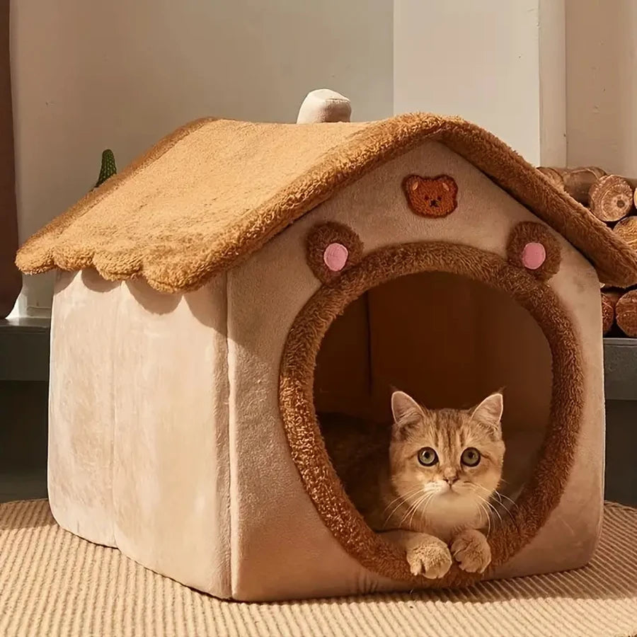Casetta Pieghevole per Animali Domestici Casetta per Gatti Lavabile Rimovibile Grotta per Cuccioli Divano Letto per Animali Domestici per Cani Extra Piccoli E Gatti Piccoli E Medi