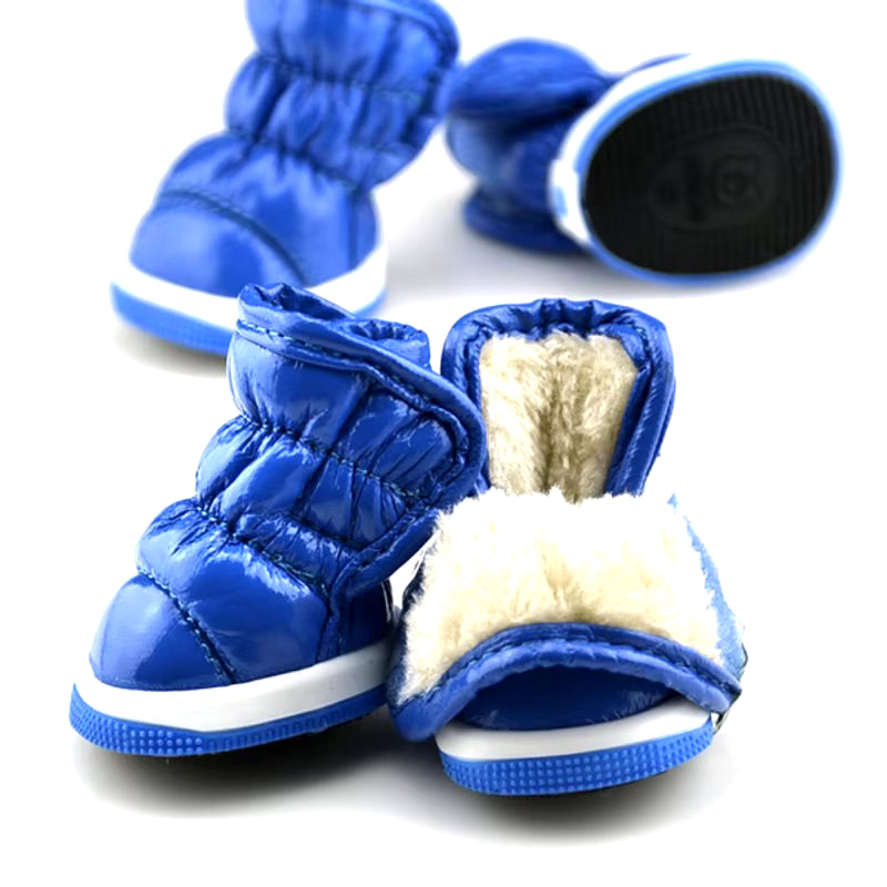 4 Pezzi/Set Scarpe Invernali per Cani per Cani Di Piccola Taglia Caldo Pile Cucciolo Scarpe per Animali Domestici Stivali Da Neve per Cani Impermeabili Chihuahua Yorkie Scarpe Da Orsacchiotto